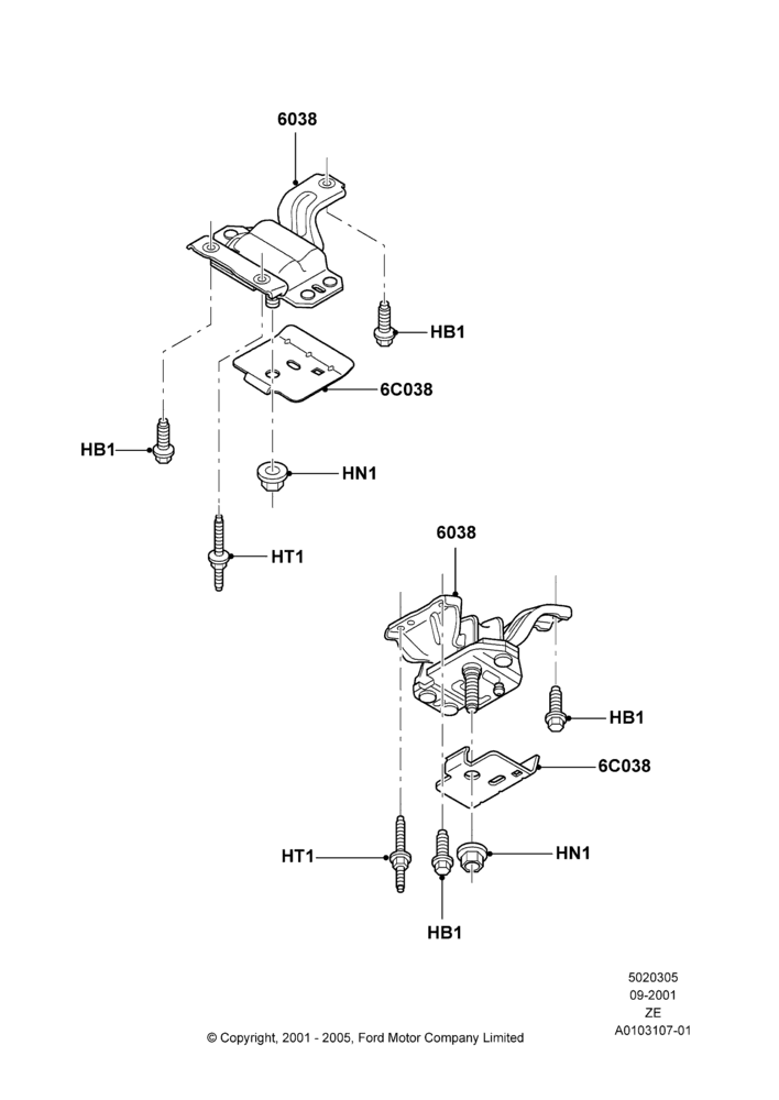 05C - Engine Mounting, 4.6L DOHC V8 EFI; 18/SEP/2000-12/MAY/2004