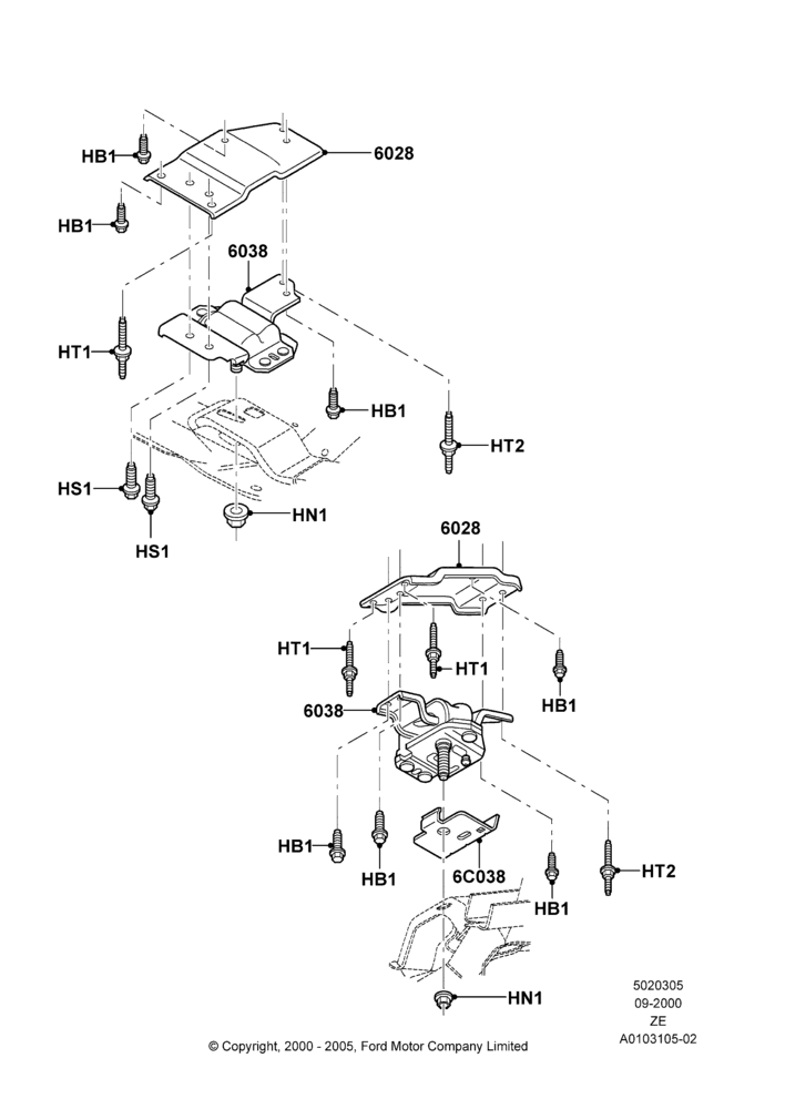 05A - Engine Mounting, 3.8 OHV EFI; 18/SEP/2000-12/MAY/2004