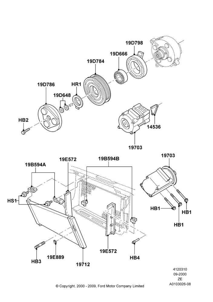 10B - Air Conditioning Condensr/Compressr, 4.6 DOHC EFI S/C, 4.6 SOHC EFI, 4.6L DOHC V8 EFI; 18/SEP/2000-12/MAY/2004
