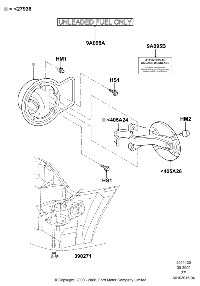 30 - Fuel Tank Filler Door and Controls; 18/SEP/2000-12/MAY/2004