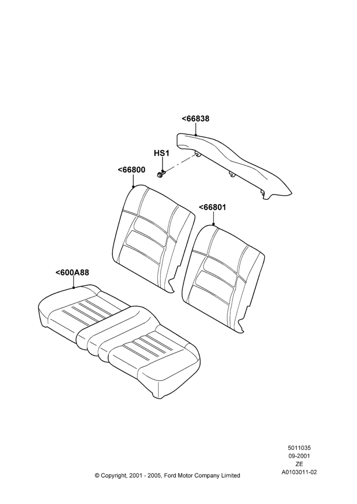 35A - Rear Seat Pads/Valances & Heating, Coupe; 18/SEP/2000-12/MAY/2004