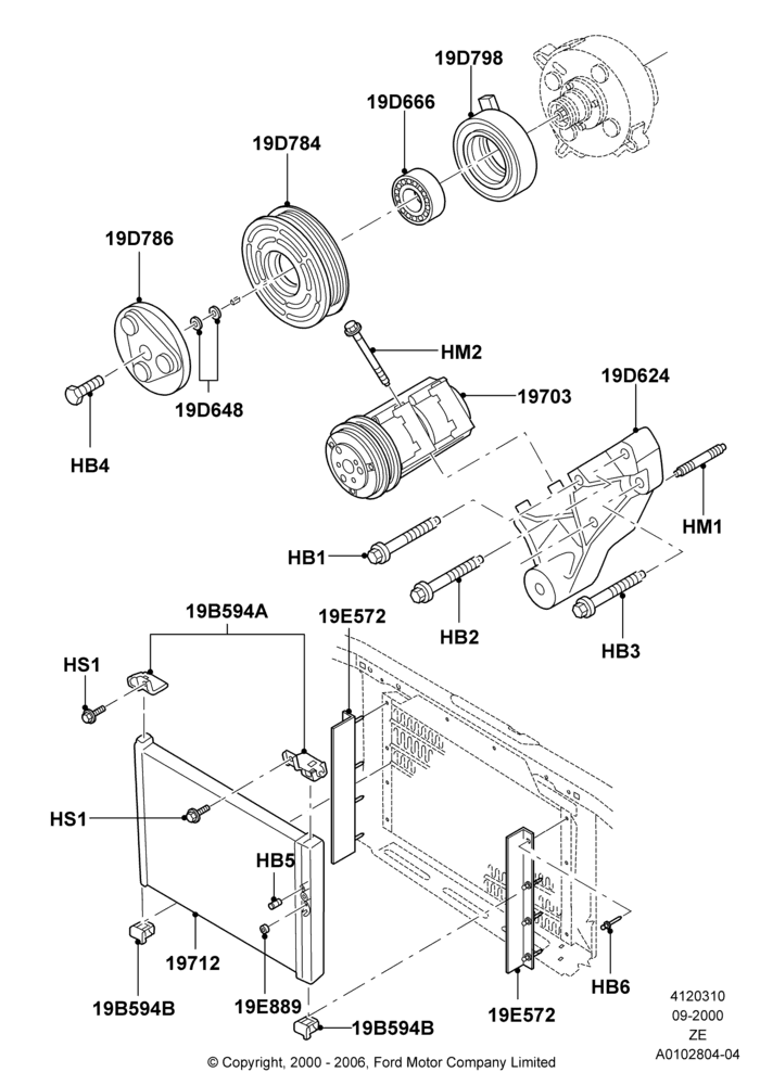 10A - Air Conditioning Condensr/Compressr, 3.8 OHV EFI; 18/SEP/2000-29/SEP/2003