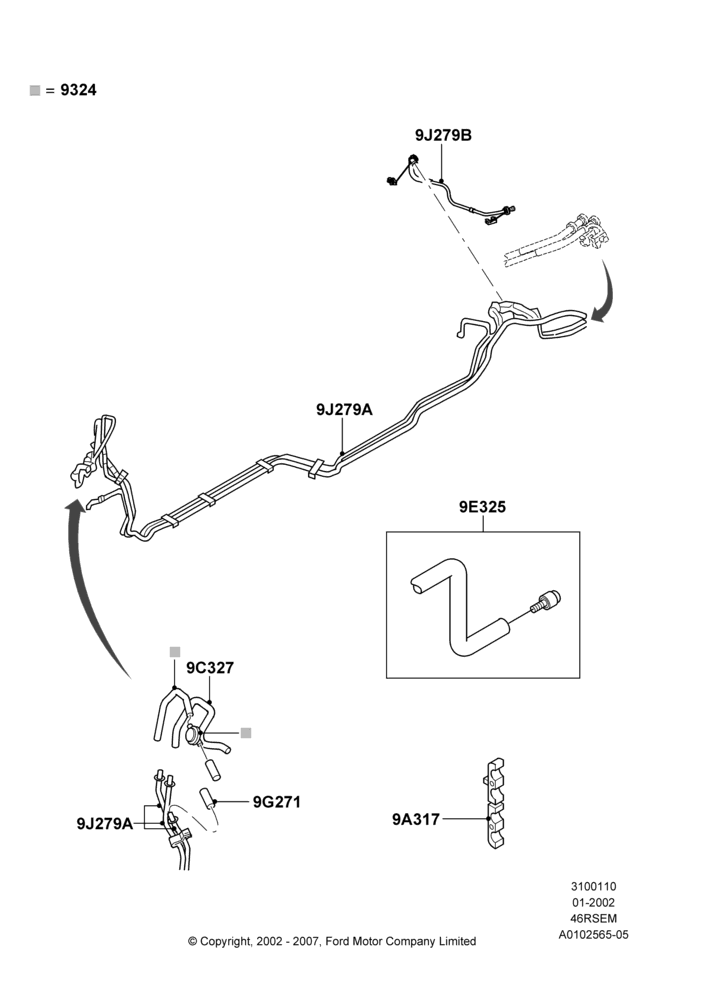 10A - Fuel Lines, 4.6 SOHC EFI, GT; 18/SEP/2000-12/MAY/2004