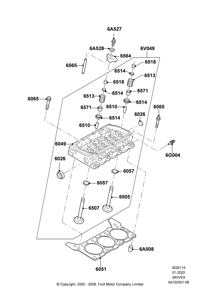 15 - Cylinder Head, 3.8 OHV EFI; 18/SEP/2000-30/SEP/2003