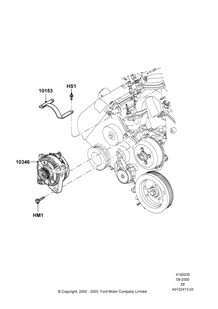 05C - Alternator and Mountings, 4.6L DOHC V8 EFI; 18/SEP/2000-12/MAY/2004