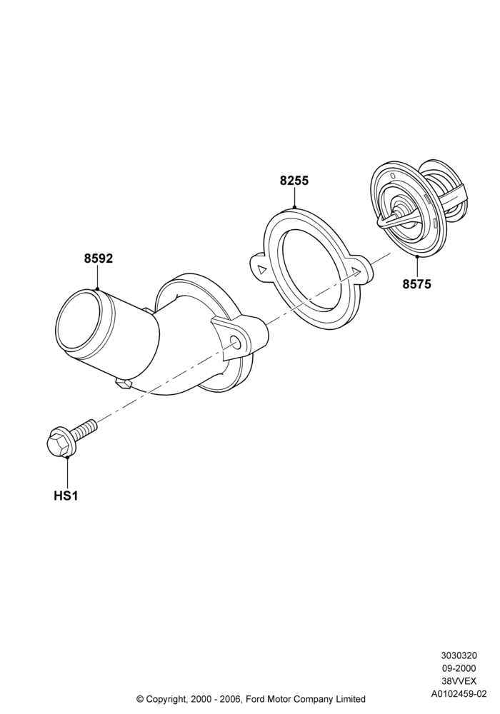 Thermostat/Housing & Related Parts, 3.8 OHV EFI