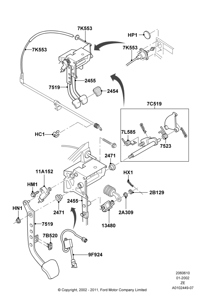 10B - Brake and Clutch Controls, Manual Transmission; 18/SEP/2000-12/MAY/2004