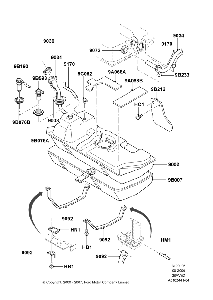 05 - Fuel Tank, 3.8 OHV EFI; 18/SEP/2000-30/SEP/2003