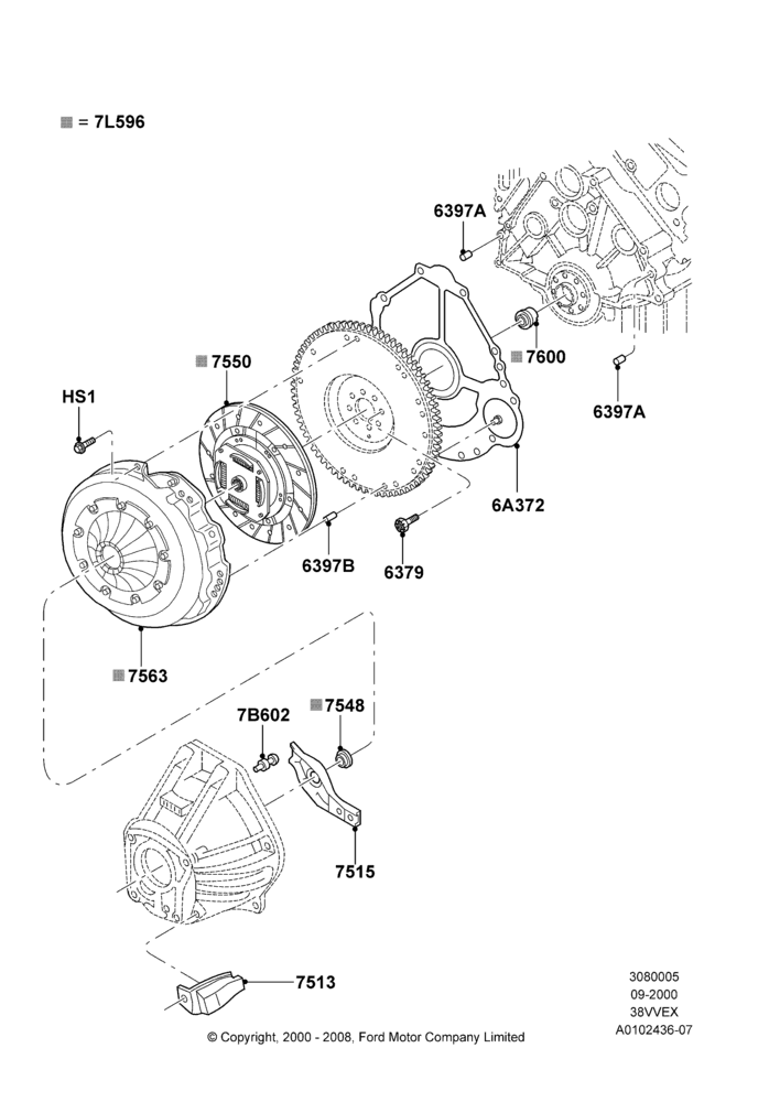 05 - Clutch, 3.8 OHV EFI, Manual Transmission; 18/SEP/2000-30/SEP/2003