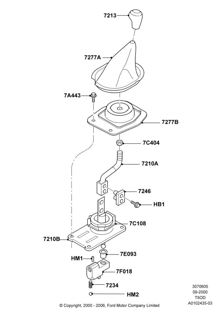 05A - Gear Change Lever - Manual Trans, T5OD 5-Speed Manual Transmission; 18/SEP/2000-12/MAY/2004