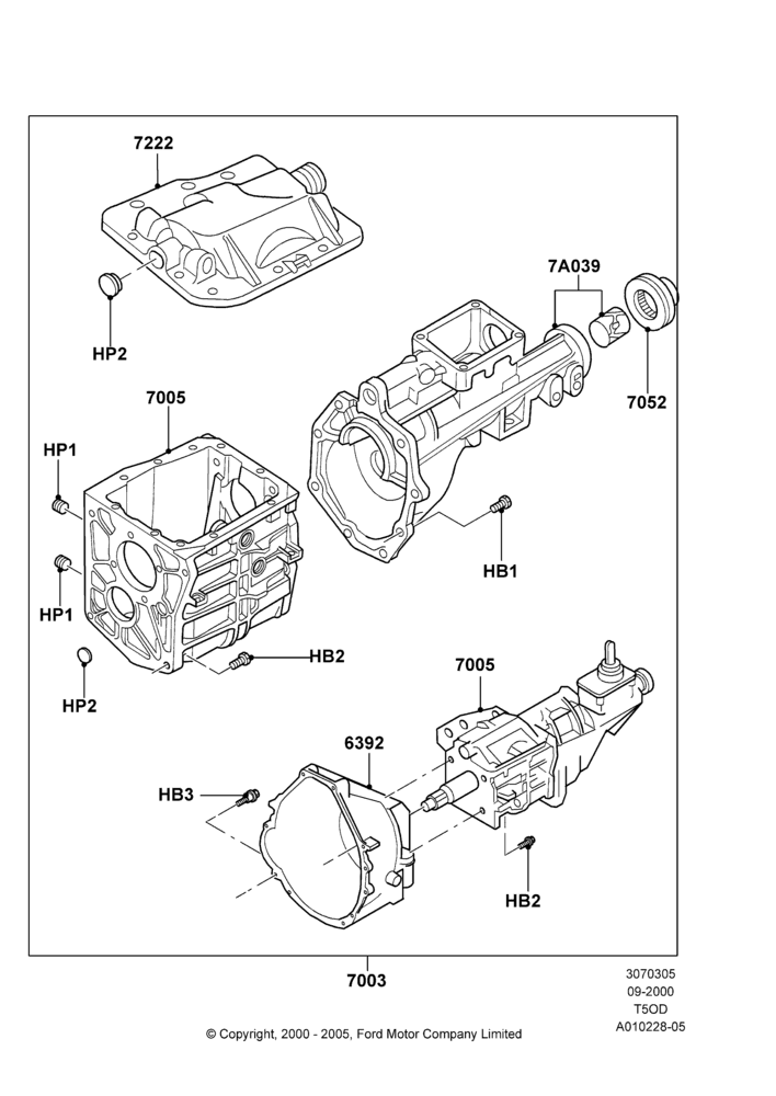 05A - Manual Transmission and Case, T5OD 5-Speed Manual Transmission; 18/SEP/2000-12/MAY/2004
