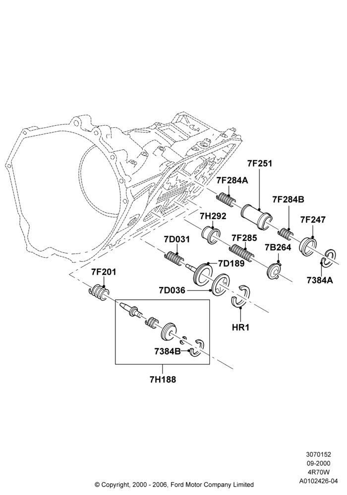 52A - Servos and Accumulators, 4R70/4R75 W/E 4 Speed Trans; 18/SEP/2000-04/AUG/2003
