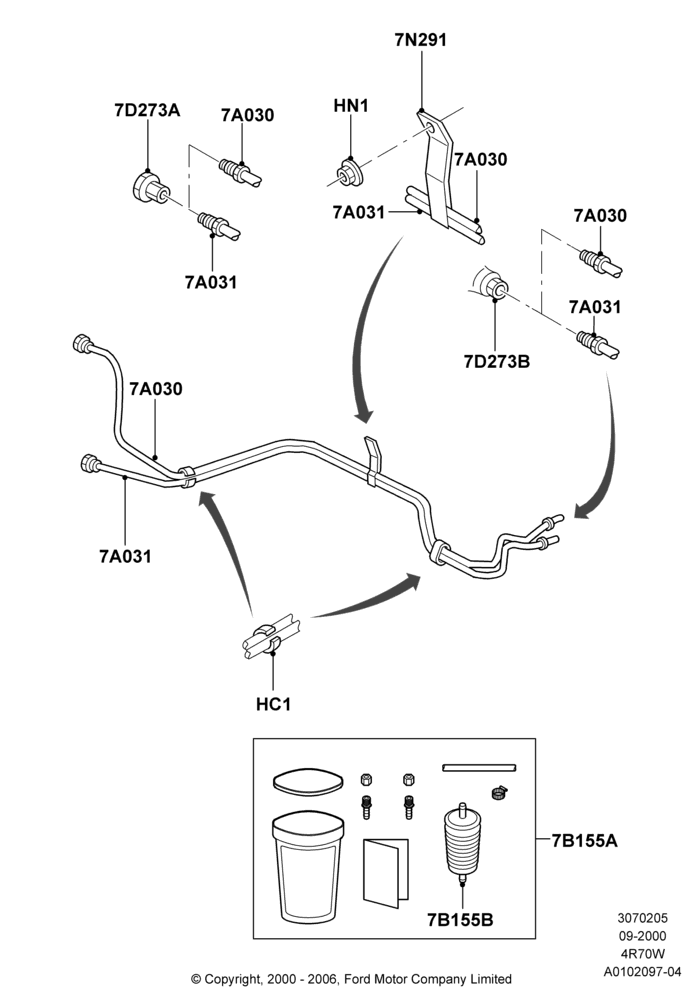Transmission Cooling Systems, 4R70/4R75 W/E 4 Speed Trans, Without Auxillary Cooler