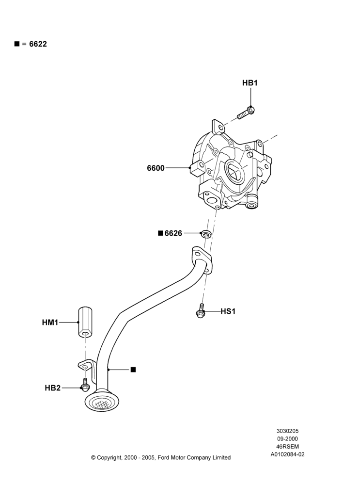 05A - Oil Pump, 4.6 SOHC EFI, GT; 18/SEP/2000-12/MAY/2004