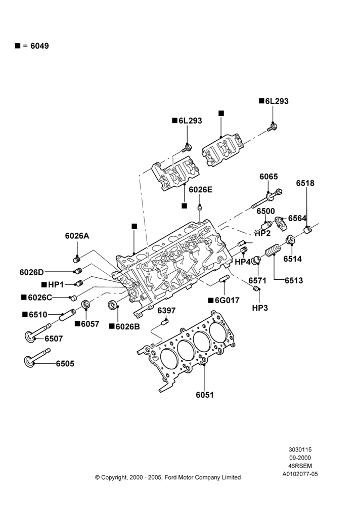15A - Cylinder Head, 4.6 SOHC EFI, GT; 18/SEP/2000-12/MAY/2004