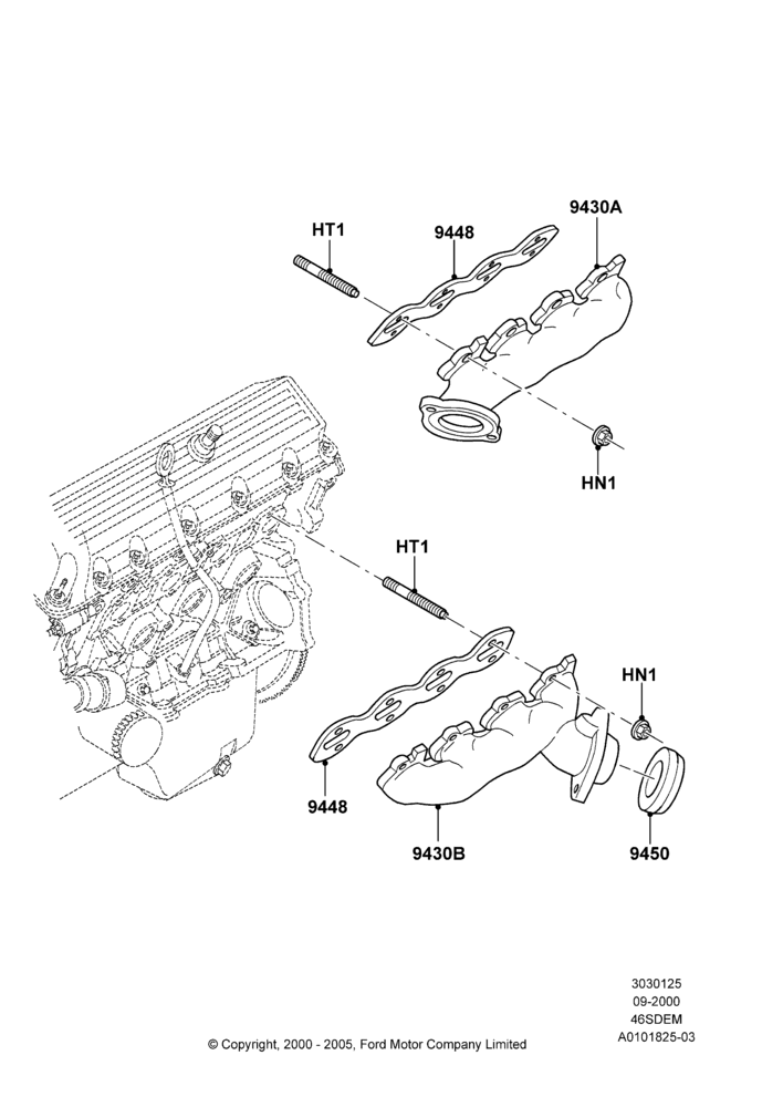 Exhaust Manifold, 4.6L DOHC V8 EFI, Cobra