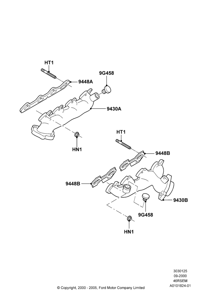 Exhaust Manifold, 4.6 SOHC EFI, GT