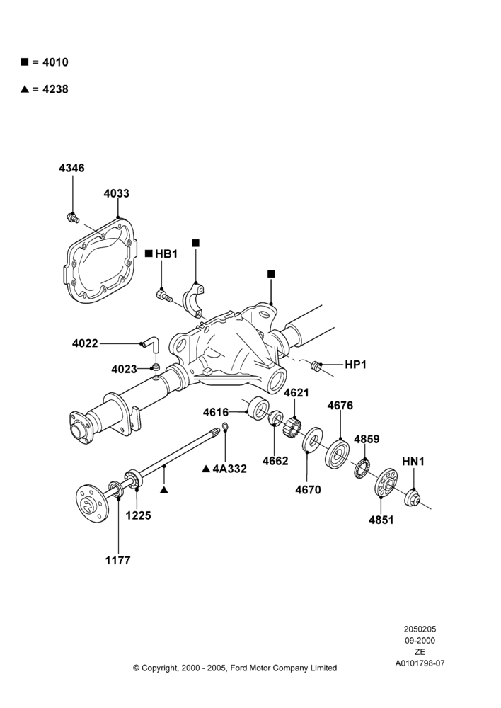 05A - Rear Axle, Base, GT; 18/SEP/2000-12/MAY/2004