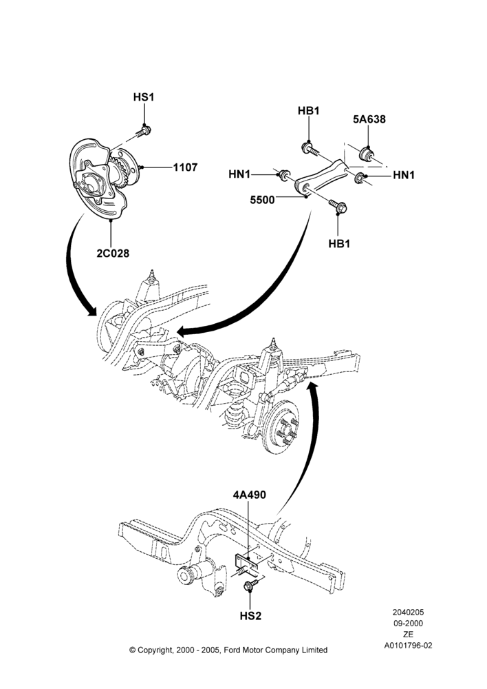 05A - Rear Knuckle and Suspension Arms, Base, GT; 18/SEP/2000-12/MAY/2004