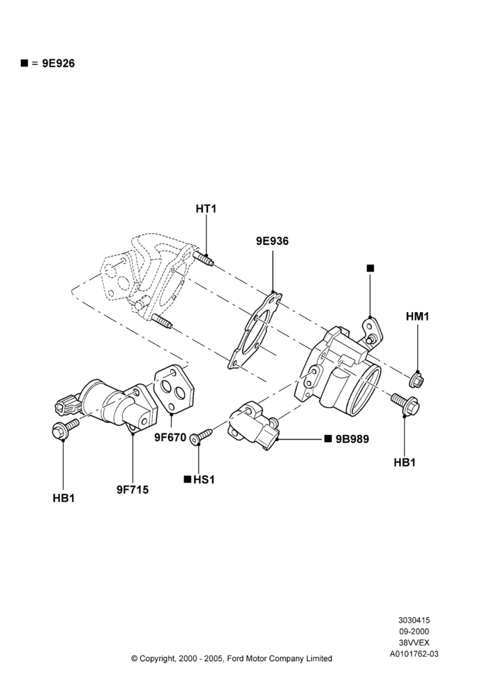 15 - Throttle Housing, 3.8 OHV EFI; 18/SEP/2000-30/SEP/2003