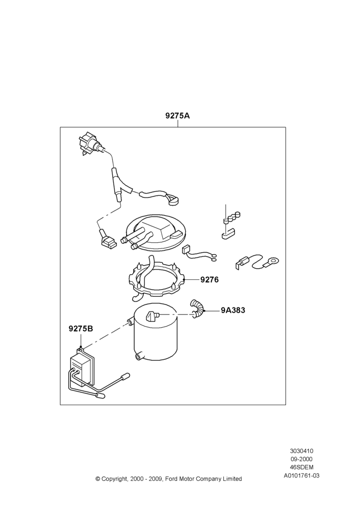 10A - Fuel Pump And Sender Unit, 4.6L DOHC V8 EFI, Cobra; 18/SEP/2000-05/SEP/2001