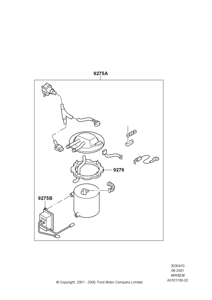 10A - Fuel Pump And Sender Unit, 4.6 SOHC EFI, GT; 18/SEP/2000-12/MAY/2004
