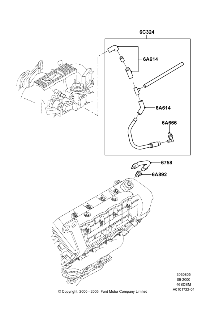 05A - Emission Control - Crankcase, 4.6L DOHC V8 EFI, Cobra; 18/SEP/2000-05/SEP/2001