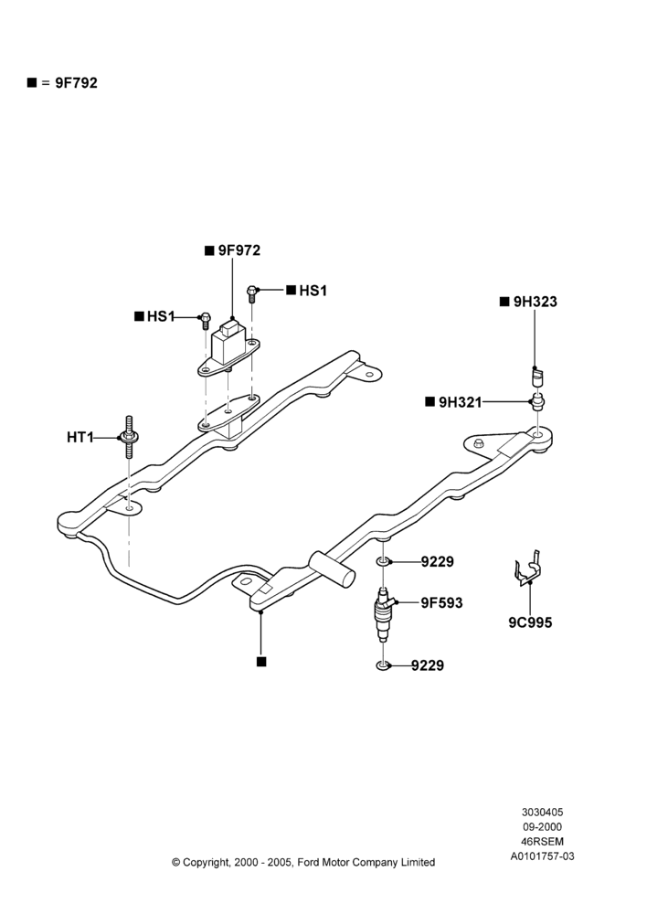 05A - Fuel Injectors and Pipes, 4.6 SOHC EFI, GT; 18/SEP/2000-12/MAY/2004
