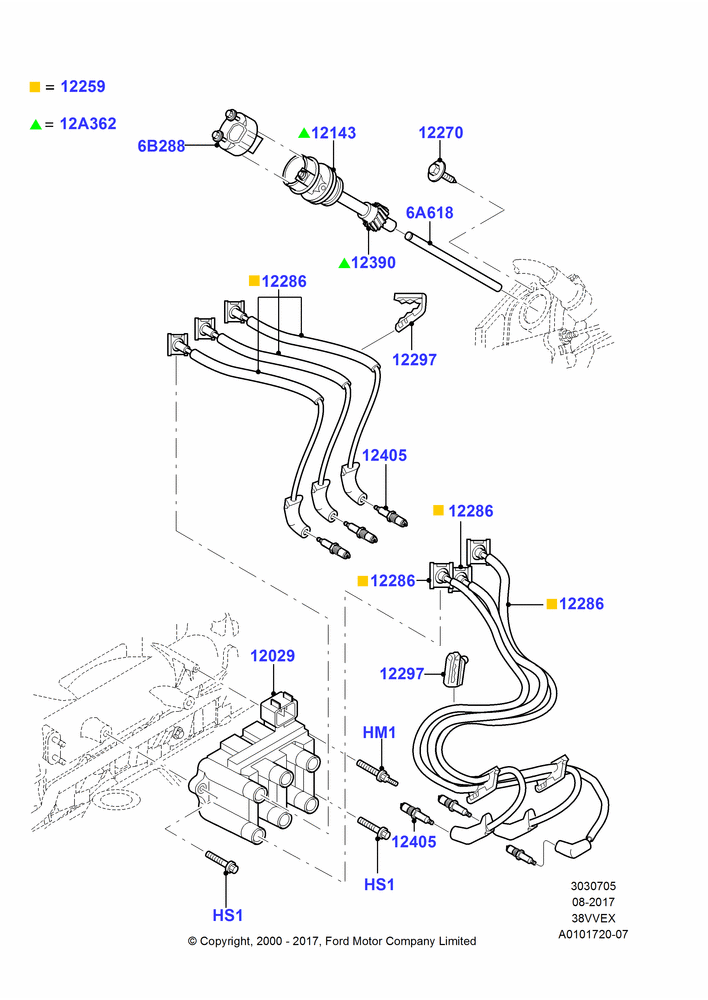 05 - Ignition Coil and Wires/Spark Plugs, 3.8 OHV EFI; 18/SEP/2000-30/SEP/2003