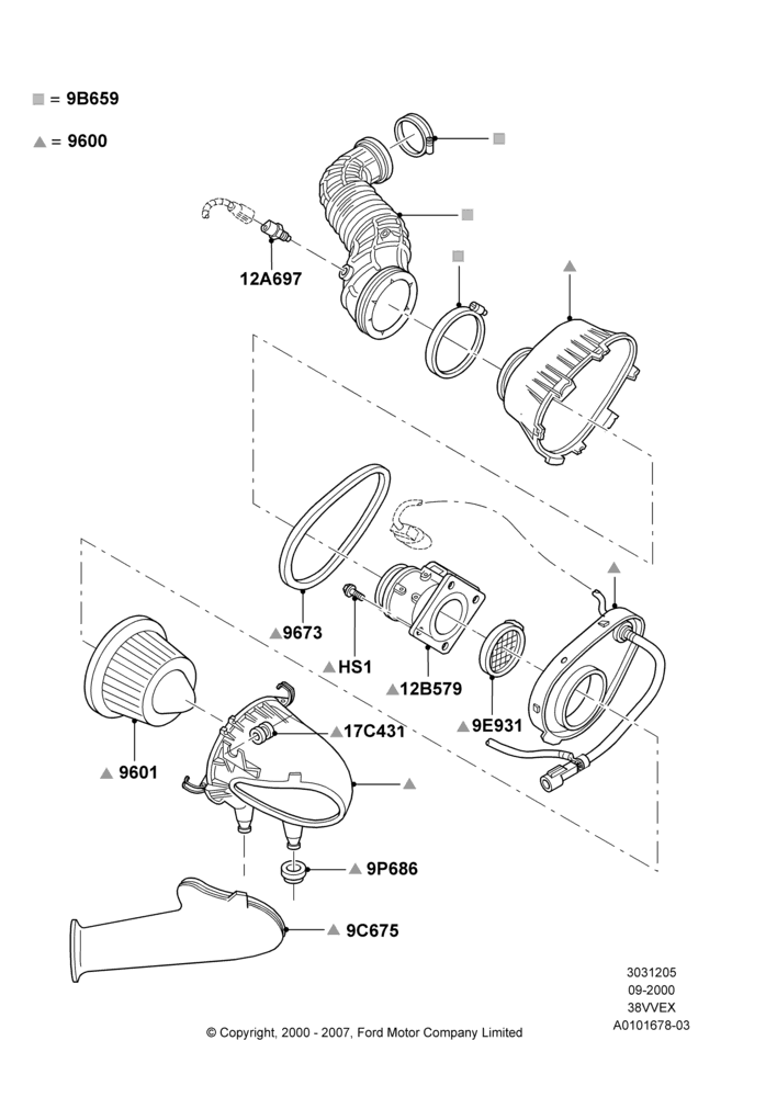 05 - Air Cleaner, 3.8 OHV EFI; 18/SEP/2000-30/SEP/2003