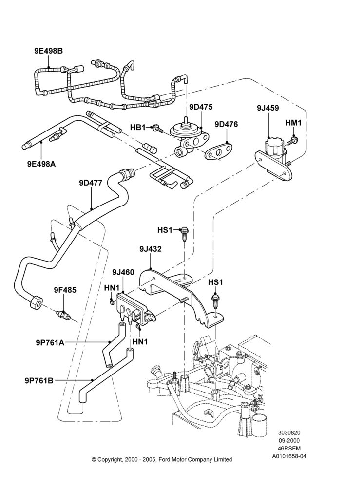 Exhaust Gas Recirculation, 4.6 SOHC EFI, GT