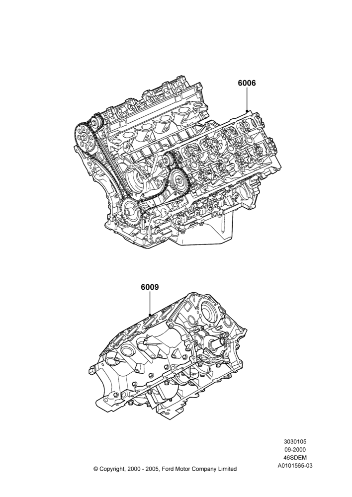 05A - Service Engine and Short Block, 4.6L DOHC V8 EFI, Cobra; 18/SEP/2000-05/SEP/2001