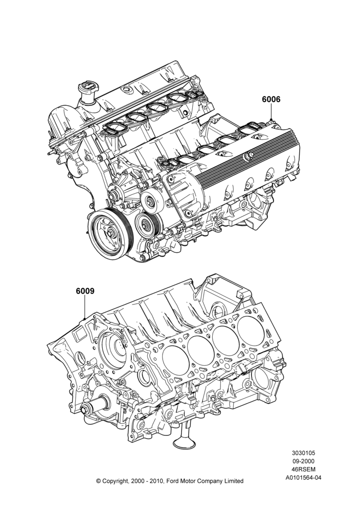 05A - Service Engine and Short Block, 4.6 SOHC EFI, GT; 18/SEP/2000-12/MAY/2004