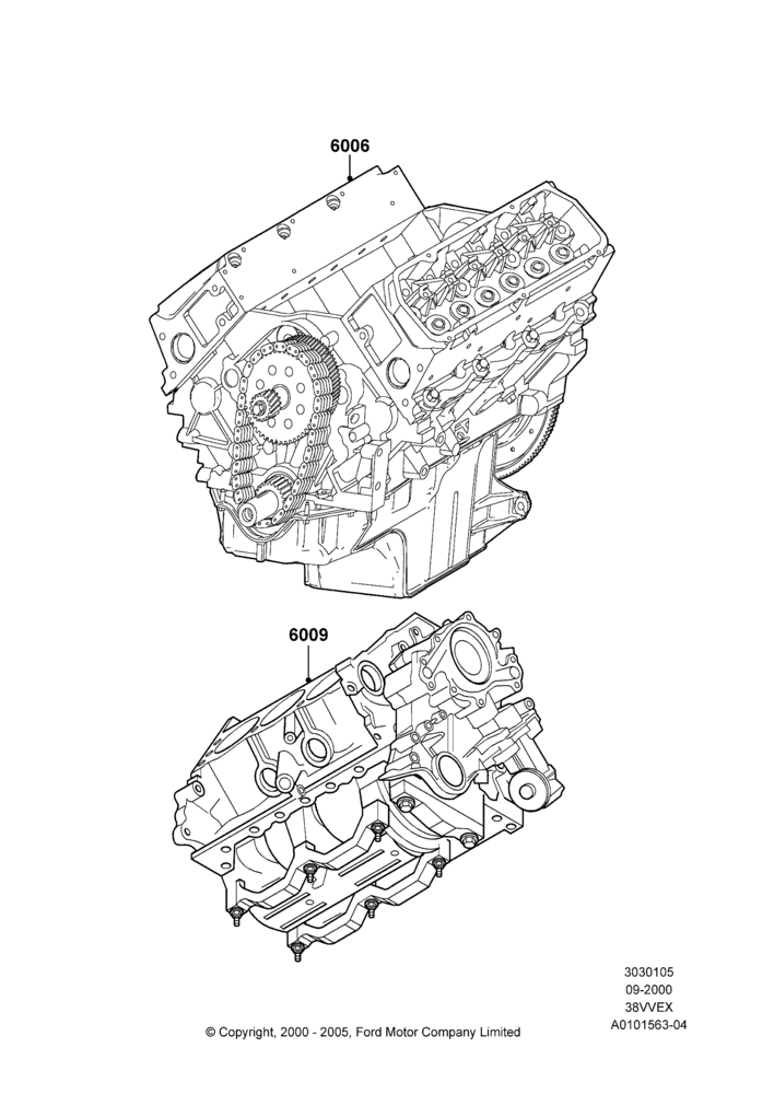 05 - Service Engine and Short Block, 3.8 OHV EFI; 18/SEP/2000-30/SEP/2003
