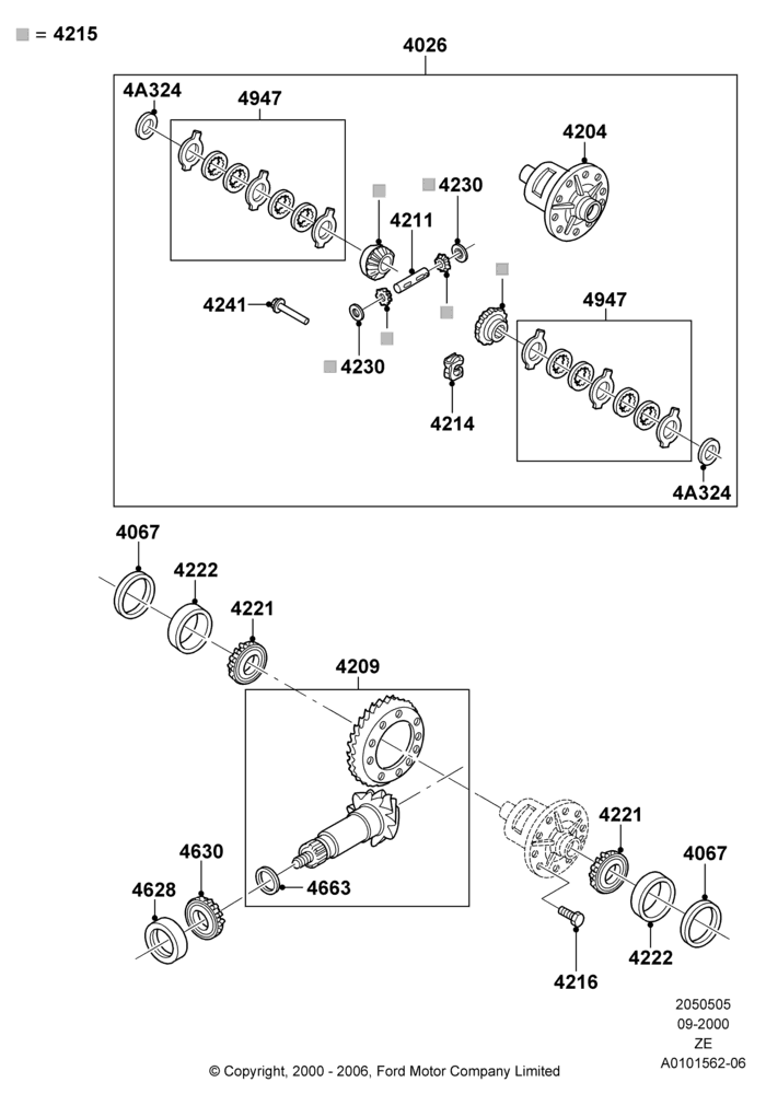 05B - Components - Rear Axle Diff & Carr., Cobra; 18/SEP/2000-12/MAY/2004
