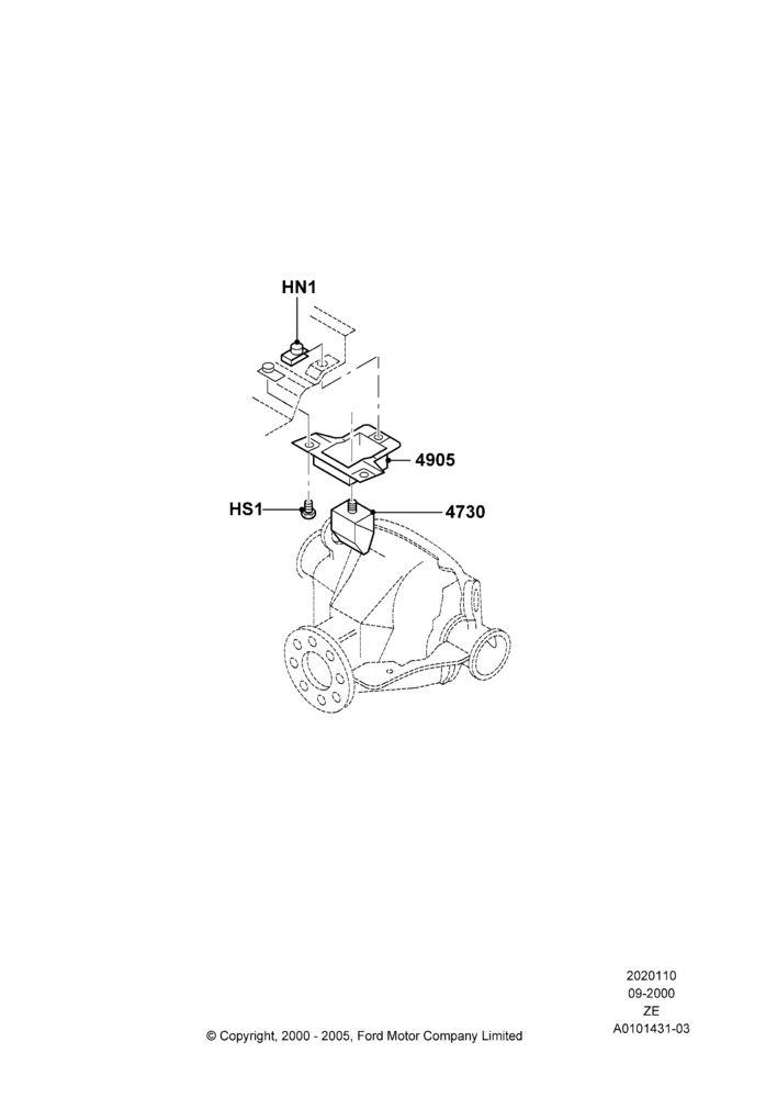 10A - Rear Differential Mounting, Base; 18/SEP/2000-12/MAY/2004