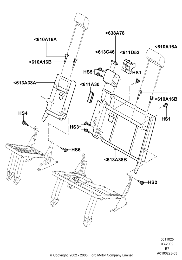 25D - Rear Seat Back, With Third Row Power Folding Seat; 18/MAR/2002-02/AUG/2006