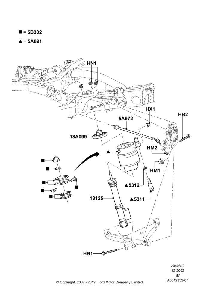 10B - Rear Springs and Shock Absorbers, With Autom. Adjustable Suspension; 03/FEB/2003-02/AUG/2006