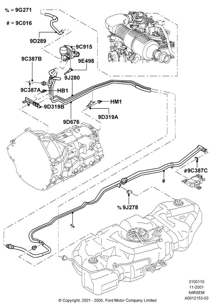 10A - Fuel Lines, 2WD, 5.4L Modular SOHC V8; 18/MAR/2002-02/AUG/2004