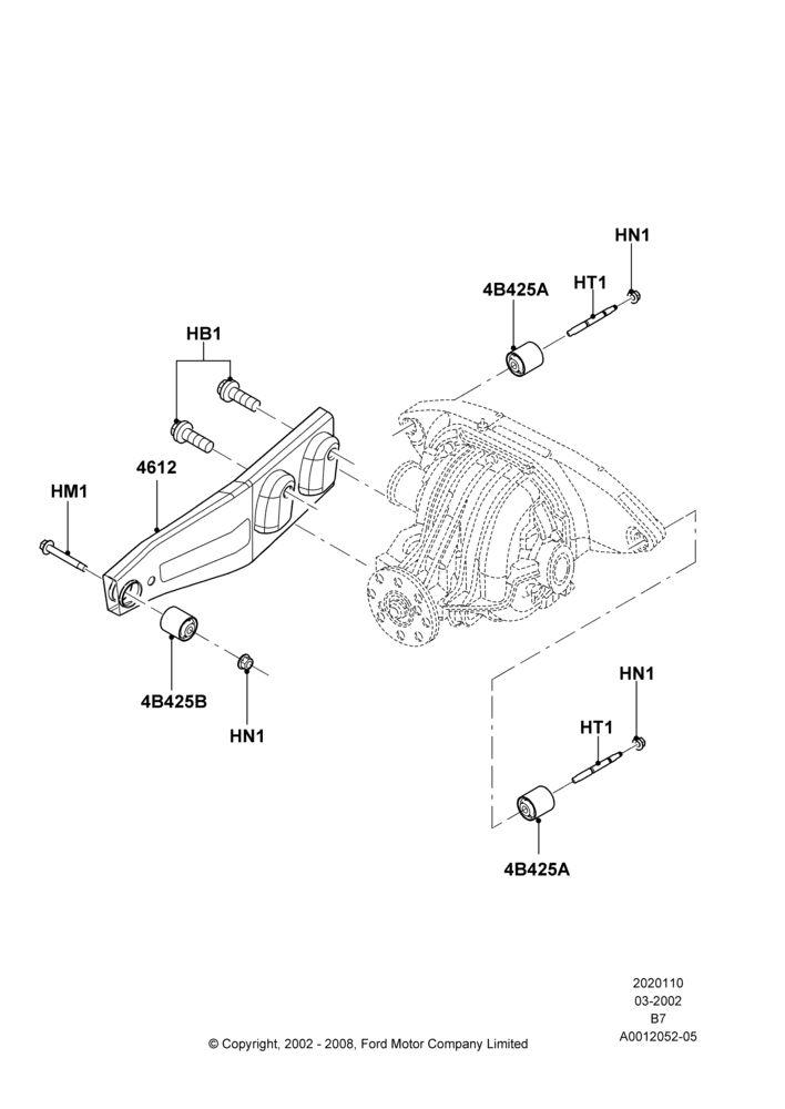 10A - Rear Differential Mounting; 18/MAR/2002-02/AUG/2006