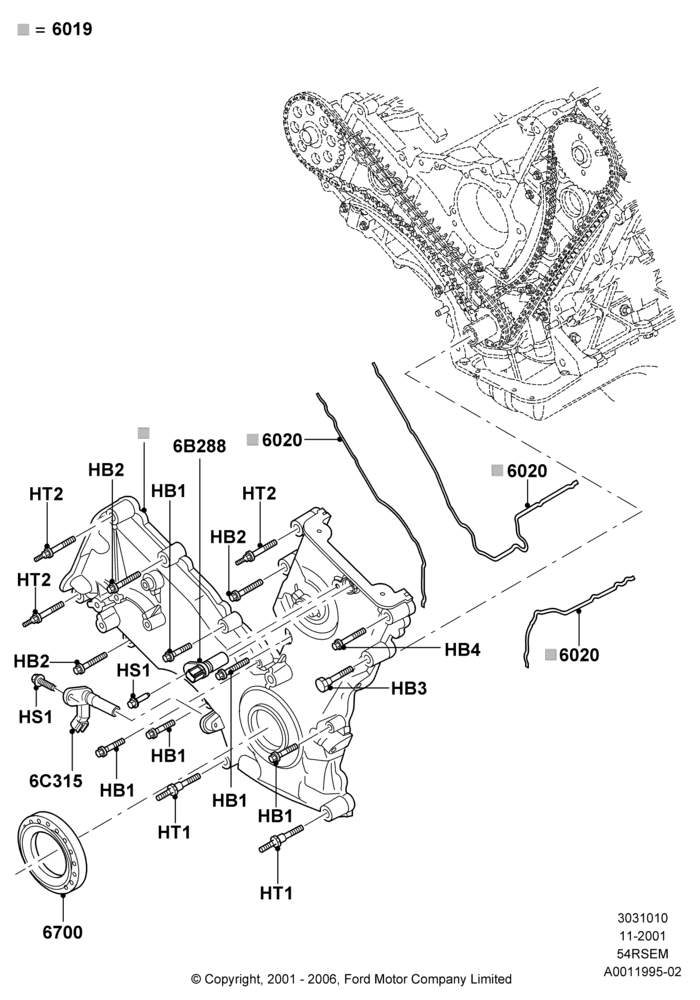 10A - Timing Gear Covers, 5.4L Modular SOHC V8; 18/MAR/2002-02/AUG/2004