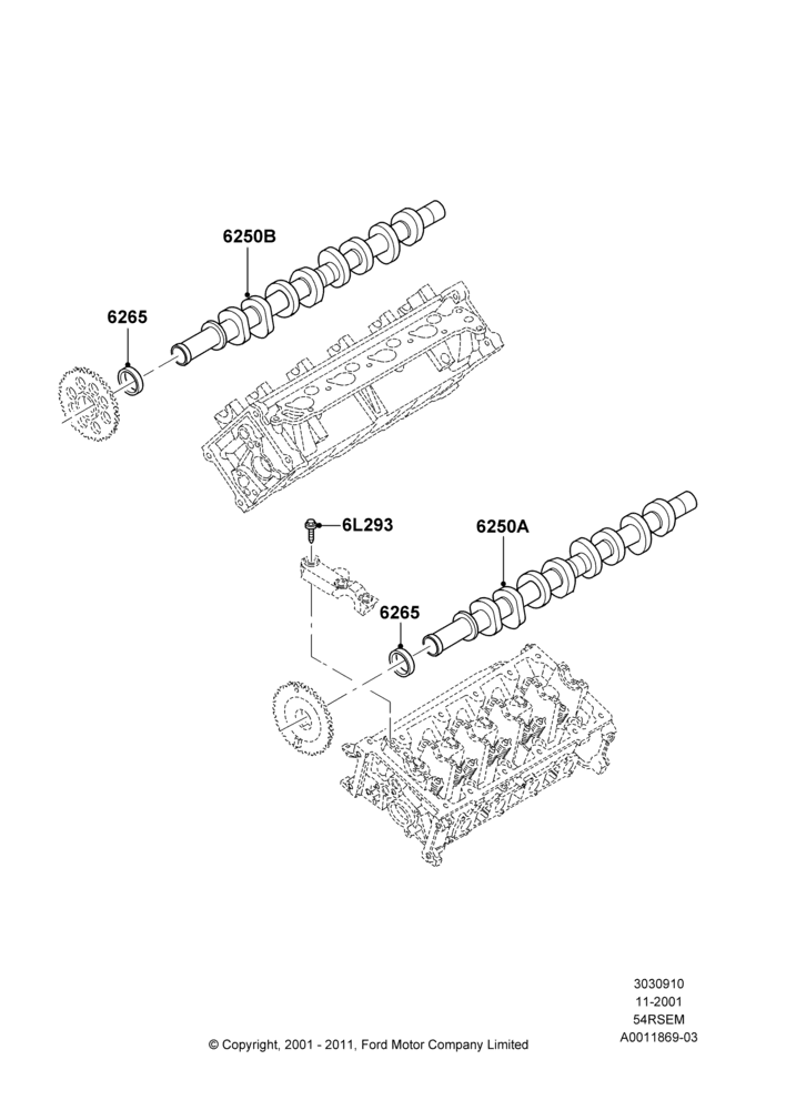 10A - Camshaft, 5.4L Modular SOHC V8; 18/MAR/2002-02/AUG/2004