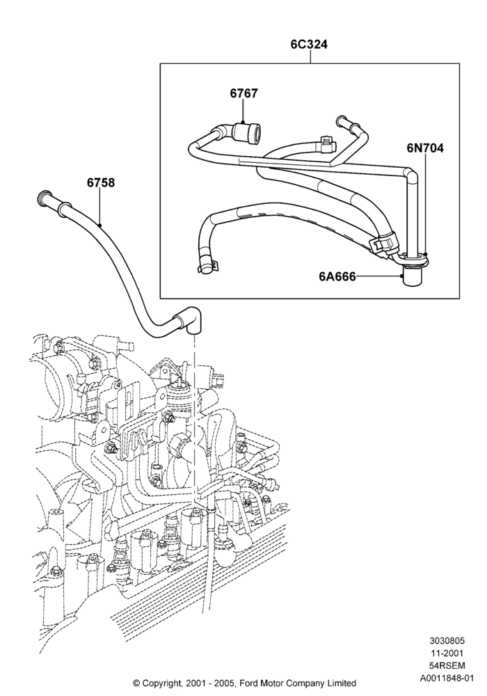 05A - Emission Control - Crankcase, 5.4L Modular SOHC V8; 18/MAR/2002-02/AUG/2004