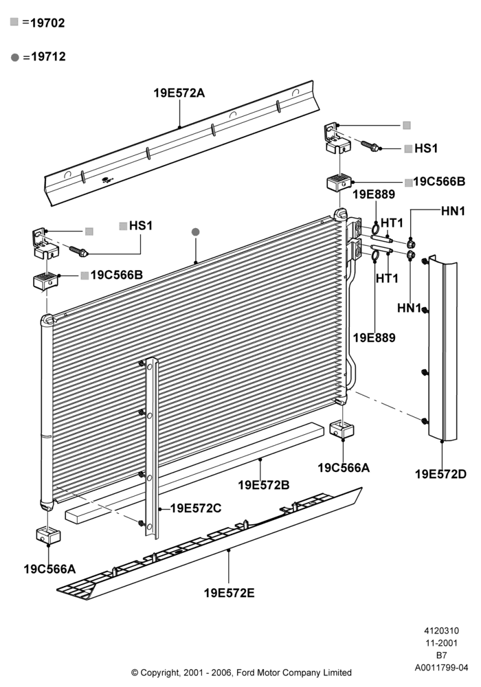 10B - Air Conditioning Condensr/Compressr, Condenser Assy; 01/DEC/2003-02/AUG/2006