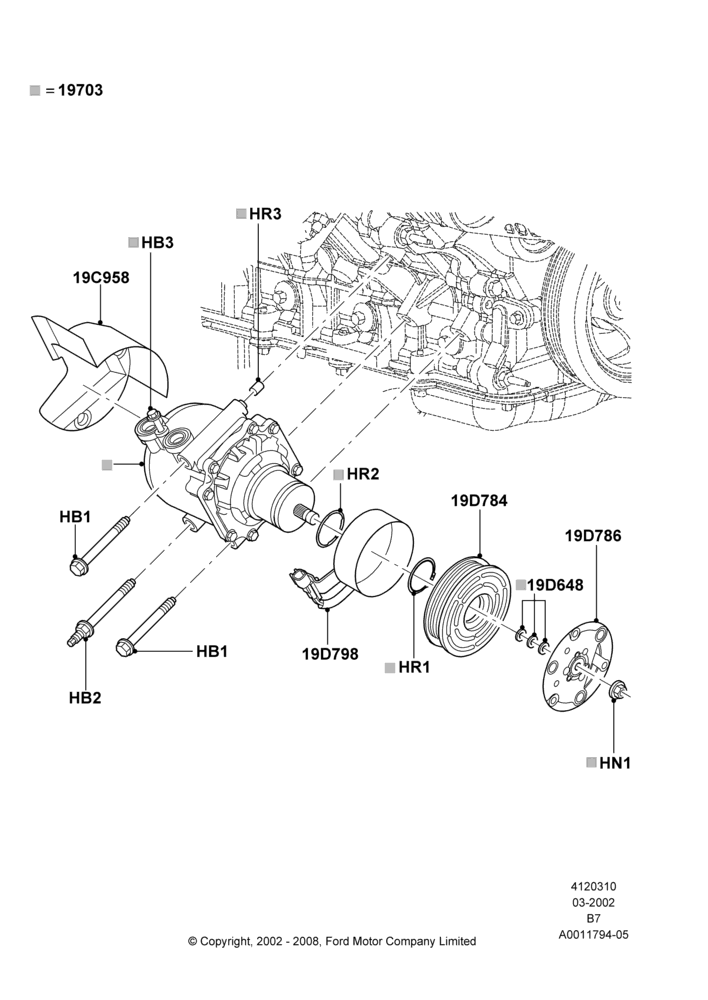 10D - Air Conditioning Condensr/Compressr, Compressor Assy; 18/MAR/2002-02/AUG/2006