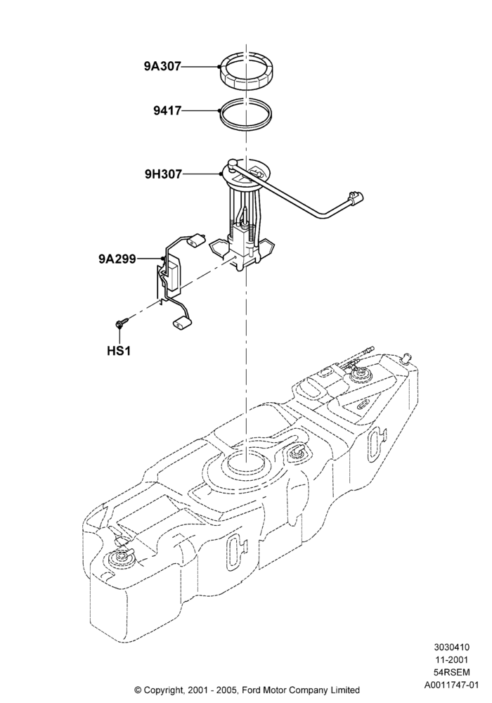 10A - Fuel Pump And Sender Unit, 5.4L Modular SOHC V8; 18/MAR/2002-02/AUG/2004