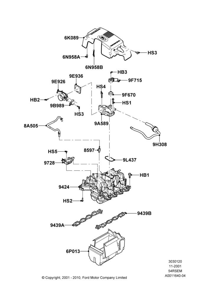 20A - Intake Manifold, 5.4L Modular SOHC V8; 18/MAR/2002-02/AUG/2004
