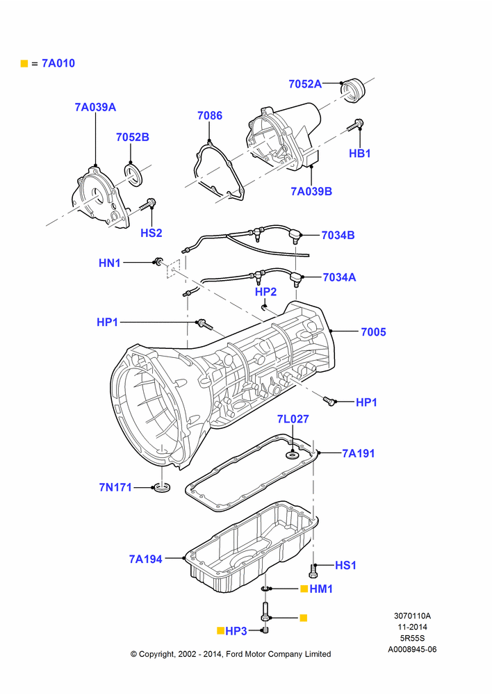 10A - Transmission External Components, 5 Speed Auto Transmission 5R55S; 04/MAR/2002-16/DEC/2010