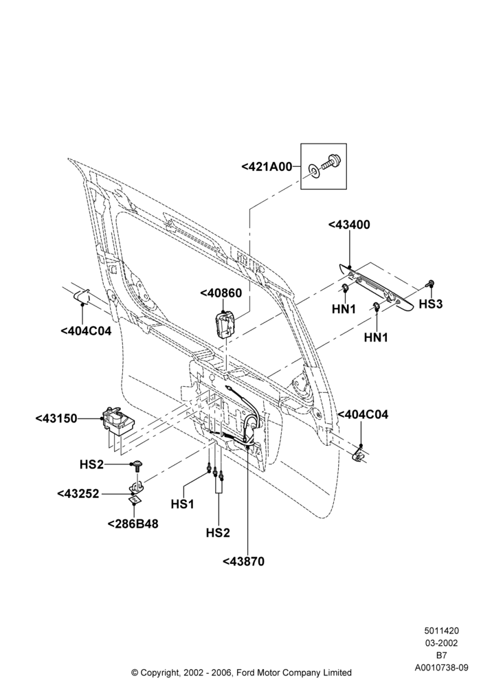 20A - Luggage Compt/Tailgte Lock Controls; 18/MAR/2002-02/AUG/2006