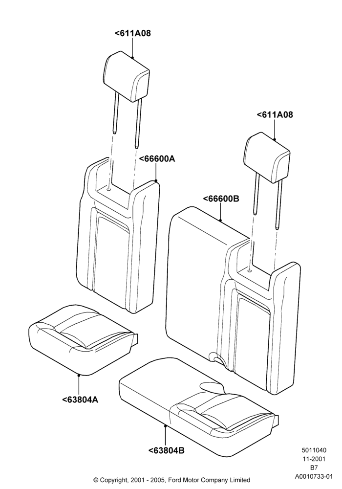 40C - Rear Seat Covers, All Third Row Seating; 18/MAR/2002-02/AUG/2006